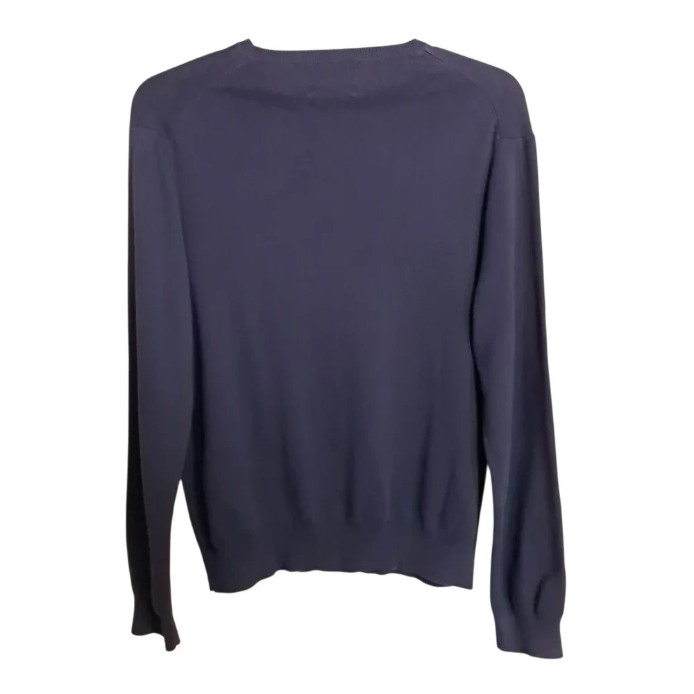 Polo Ralph Lauren Men's Long Sleeve Sweater V-Neck 100% Pima Cotton Navy Blue XL